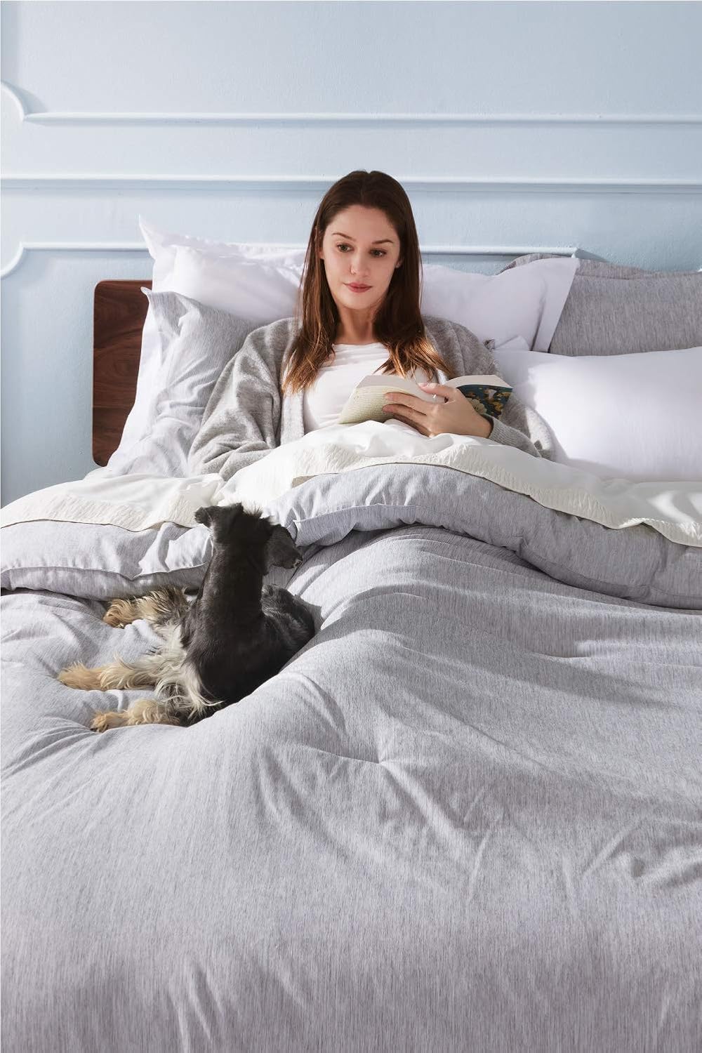 Bedsure Queen Comforter Set, Bed Comforter Queen Set, Grey Comforter Queen Set, Cationic Dyeing Queen Comforter with Pillow Shams(Queen/Full, 88x88 inches, 3 Pieces): Home & Kitchen
