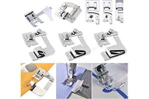 Windman Sewing Hemming Set Includes 3Pcs Wide Hem Foot,3Pcs Narrow Rolled Hem Presser Feet,Bias Tape Binder Foot and Adjustable Guide Presser Foot for Brother Singer Janome Low Shank Sewing Machine