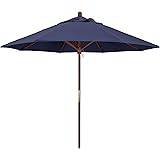 Amazon Com Tropishade 9 Ft Wood Market Umbrella With Premium Green Olefin Cover Garden Outdoor