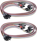 Wresetly 2 Pieces PC ATX Power Reset Switch Cable Red Green LED 65cm view 5