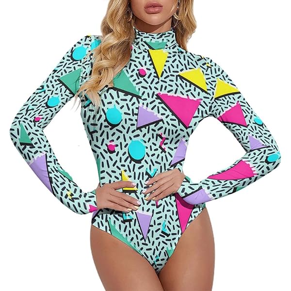 OXJOIIS Women's Long Sleeve Mock Turtle Neck Bodysuit Soft
