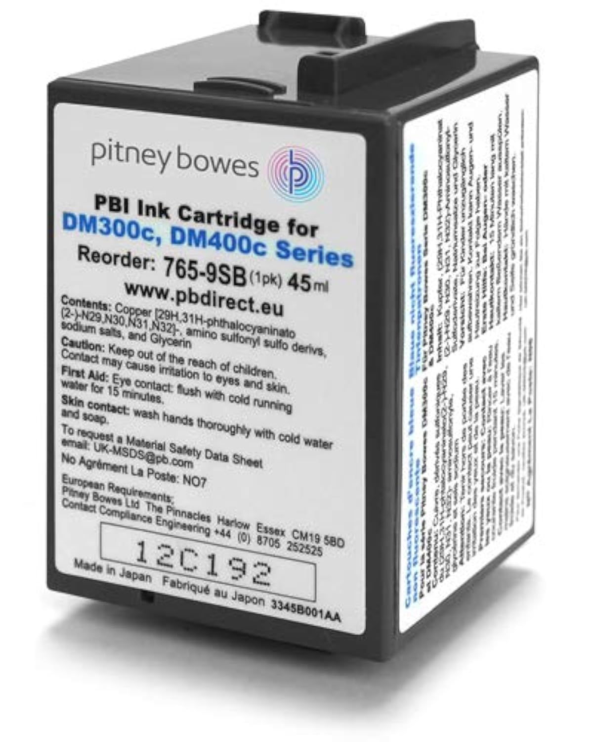 Pitney Bowes SendPro C Auto, DM300c, DM400c Series Original Ink Cartridge Blue (SL-865-9SB)