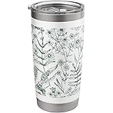 Sage Garden Green Floral Soft Elegant Botanical Stainless Steel Insulated Tumbler