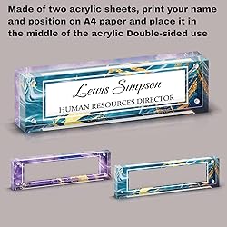 HETOOSHI Name Plate for Desk, Desk Double Sided