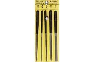5 Piece Mixed Precision Mini File Set (Smaller Sized Needle Type Files). Made in Japan. ENGINEER tfs-02, Black