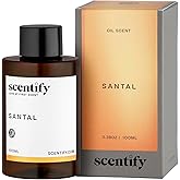 Scentify Santal Aroma Oil Refill Scent for Oil Diffusers - Iris, Amber, Sandalwood, Cedar Scents - Luxurious Relaxing Aromatherapy Diffuser Fragrance 100ml, 3.38 oz