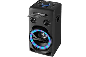 TIAMBOY Home Bluetooth Stereo System -100W One Box Music HiFi System with CD Player, Bluetooth, FM Radio, USB/AUX Input, R/L Audio Output, Karaoke Function, Earphone Jack, LED Lights