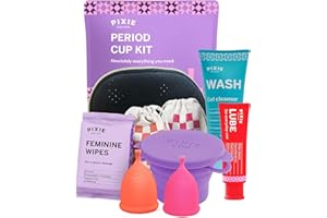 PIXIE CUP Pixie Menstrual Cup Kit - Best Period Cup Starter Kit for Feminine Care - Proven to Be What You Need to Become A Successful Cup User - 100% Medical-Grade Silicone - Tampon Alternative