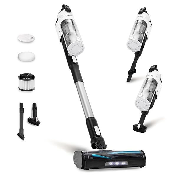 LEVOIT CORDLESS VACUUM CLEANER, STICK VAC WITH TANGLE-RESISTANT...