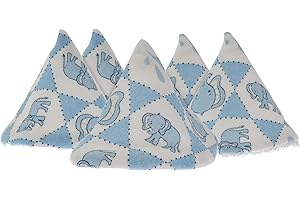BEBA BEAN Washable Cotton Pee-Pee Teepees That Shield Baby Boys Pee During Diaper Changes. Makes a Great add-on Gift for a Baby Shower Thanks to its Fun, Gift-Ready Store Packaging. 5 Pack. Elephant