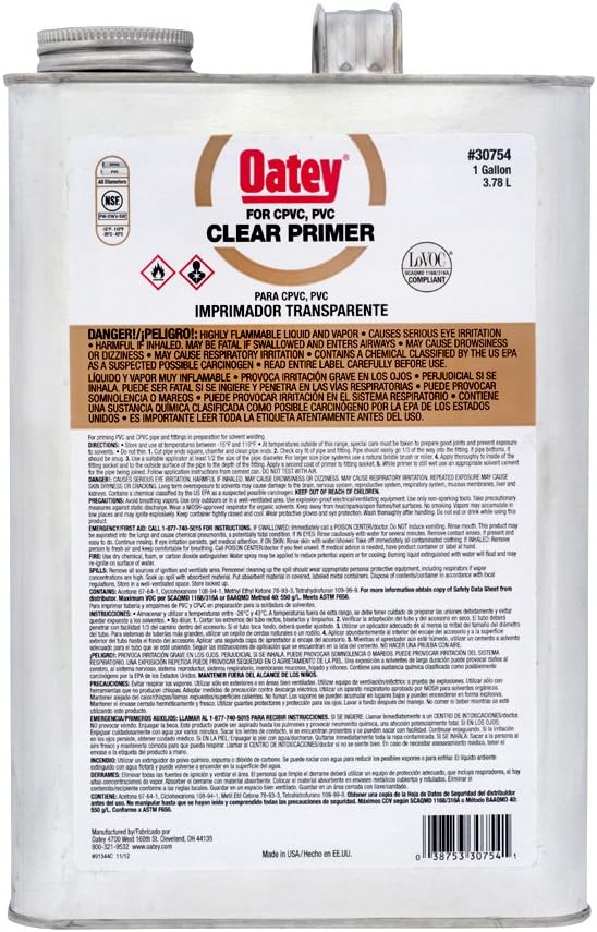 Oatey 30754 House Primers Gallon Clear
