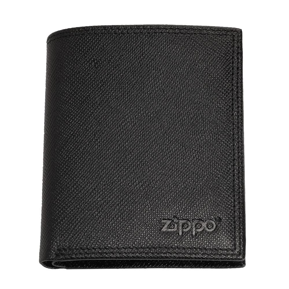 Zippo - Purse/Wallet for Women and Men, Saffiano Leather, Black, with RFID Protection, Ideal for Cards and Notes