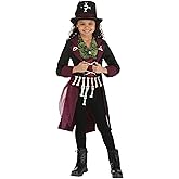 Girl's Exclusive Voodoo Queen Costume, Dark Arts Royalty Halloween Outfit
