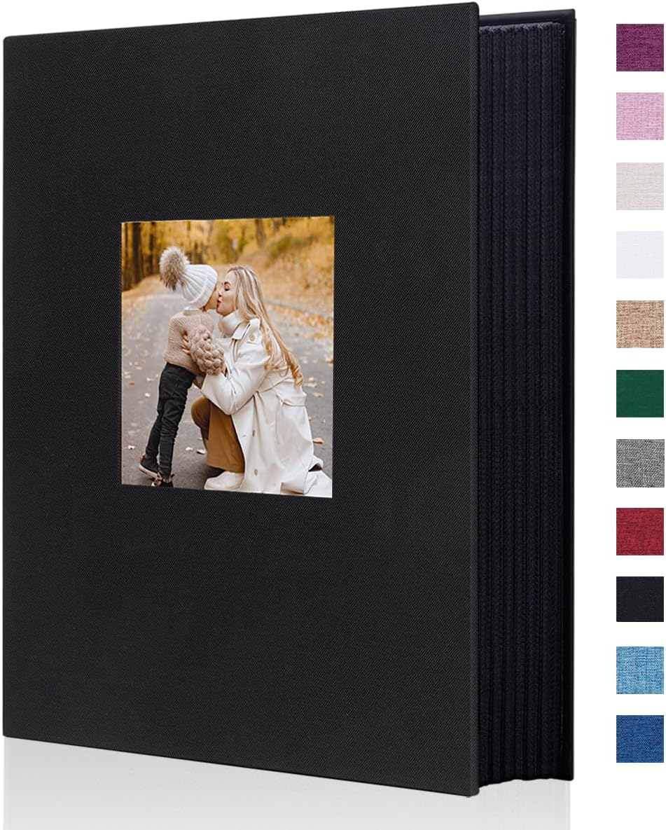 Miaikoe Photo Album 300 Pockets 4x6 Large Capacity Linen Hardcover Black