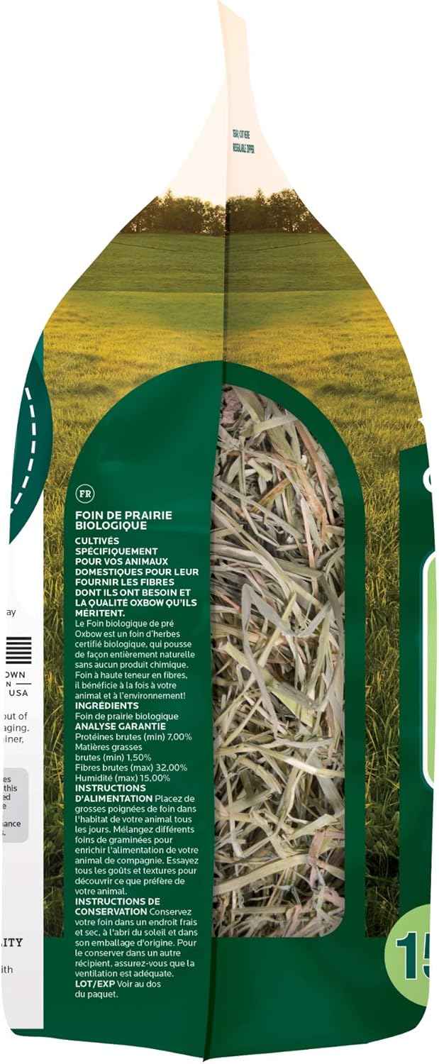 Oxbow Animal Health Meadow Hay - All Natural Hay for Rabbits, Guinea Pigs, Chinchillas, Hamsters & Gerbils - 15 oz.: Pet Supplies