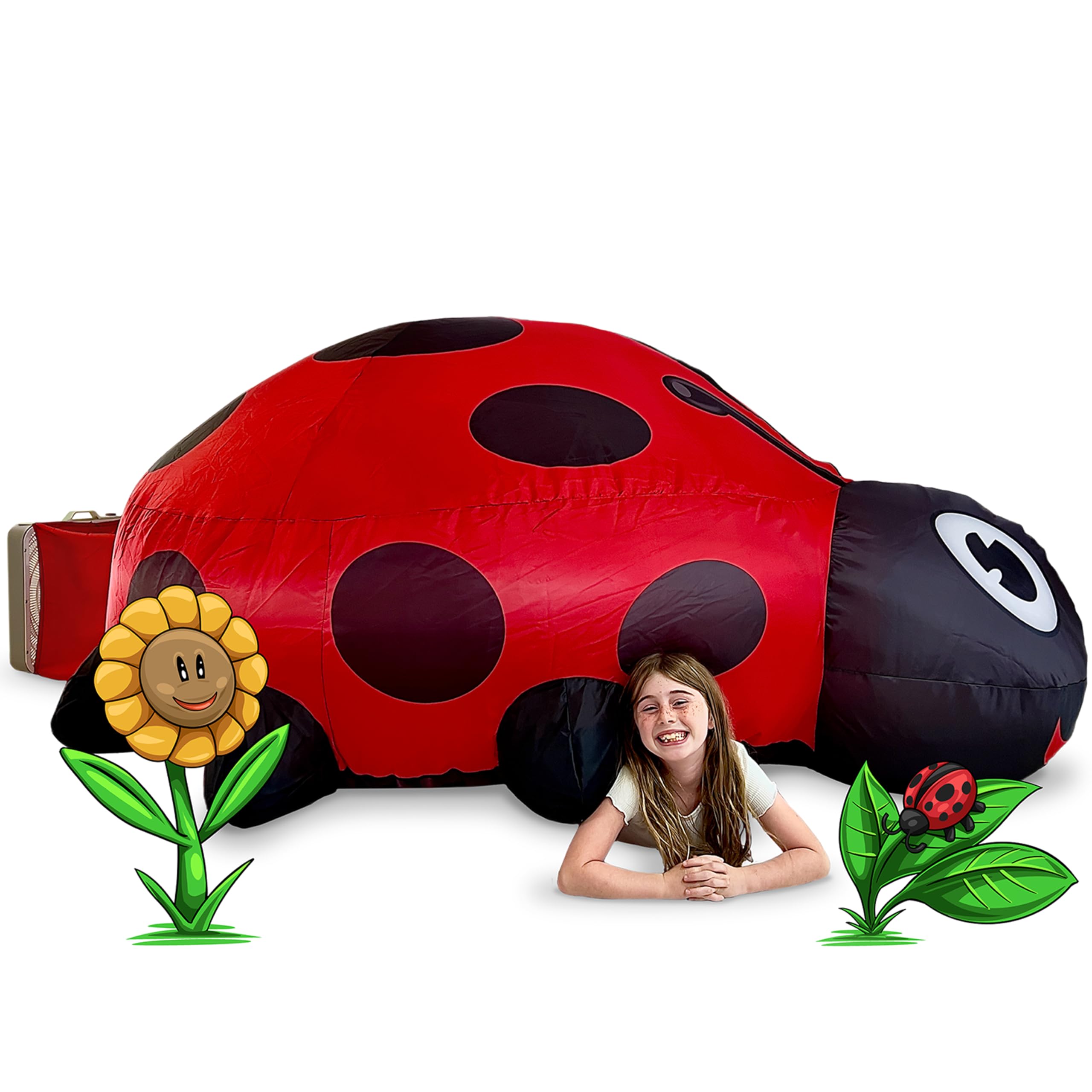 Photo 1 of The Original Patented AirFort - Build A Fort in 30 Seconds, Inflatable Fort for Kids, Play Tent for 3-14 Years, A Playhouse Where Imagination Runs Wild, Fan not Included (Ladybug)