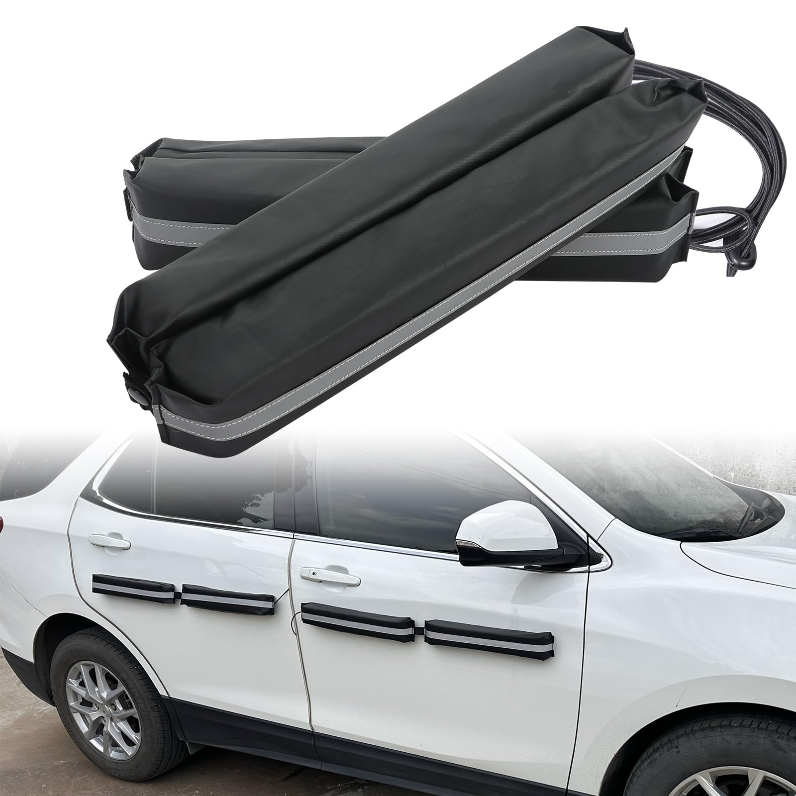 Photo 1 of Winunite Magnetic Removable Car Door Dent Protector PU Leather Car Door Ding Protector Ding Bumper for Vehicles Black(Pack of 4)