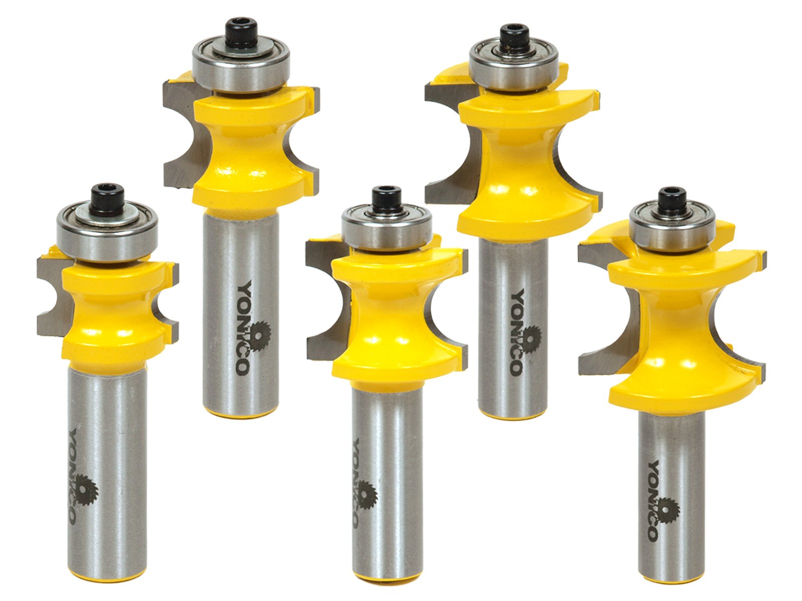 Yonico 13515 5 Bit Bullnose Router Bit Set 1/2-Inch Shank — image 1