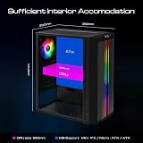 GAMDIAS AURA GC3 ATX Mid-Tower Gaming PC Case Tempered Glass ARGB Fans view 6