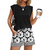 WIHOLL Two Piece Sets for Women Trendy Short Sets Beach Vacation Clothes Airport Travel Cruise Summer Outfits
