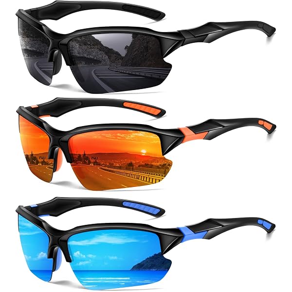 Amazon.com: Half Frame Polarized Sunglasses Men display picture 2