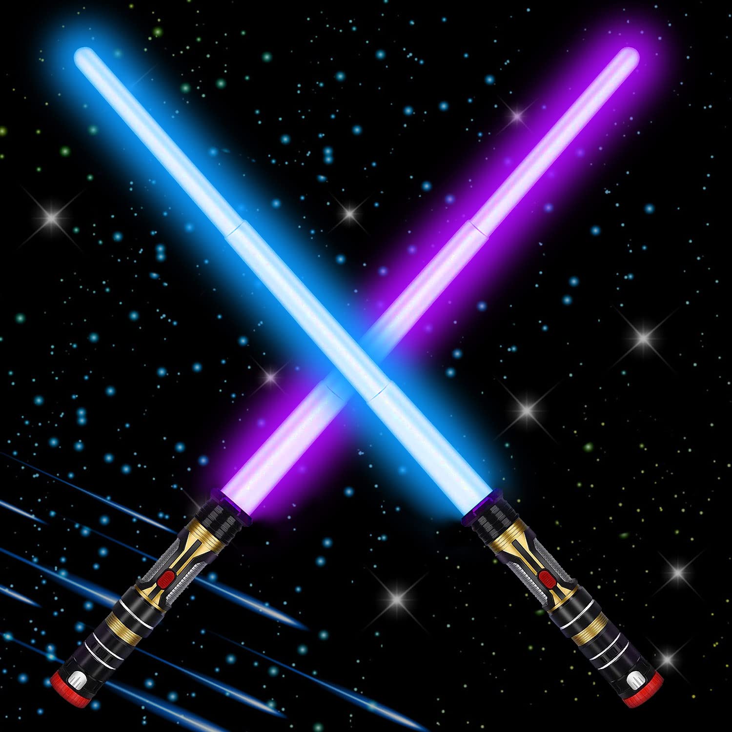 Kimimara Light Saber Kids - 3 Colors Changeable Retractable Lightsaber Sword Toys for Boys Party Favors - Halloween Christmas Stocking Filler Gift Cosplay Dress Up Accessories Costume Weapons