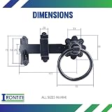 IRONTITE Ring Gate Latch Heavy Duty Gate Latch for Wooden Gates Black view 3