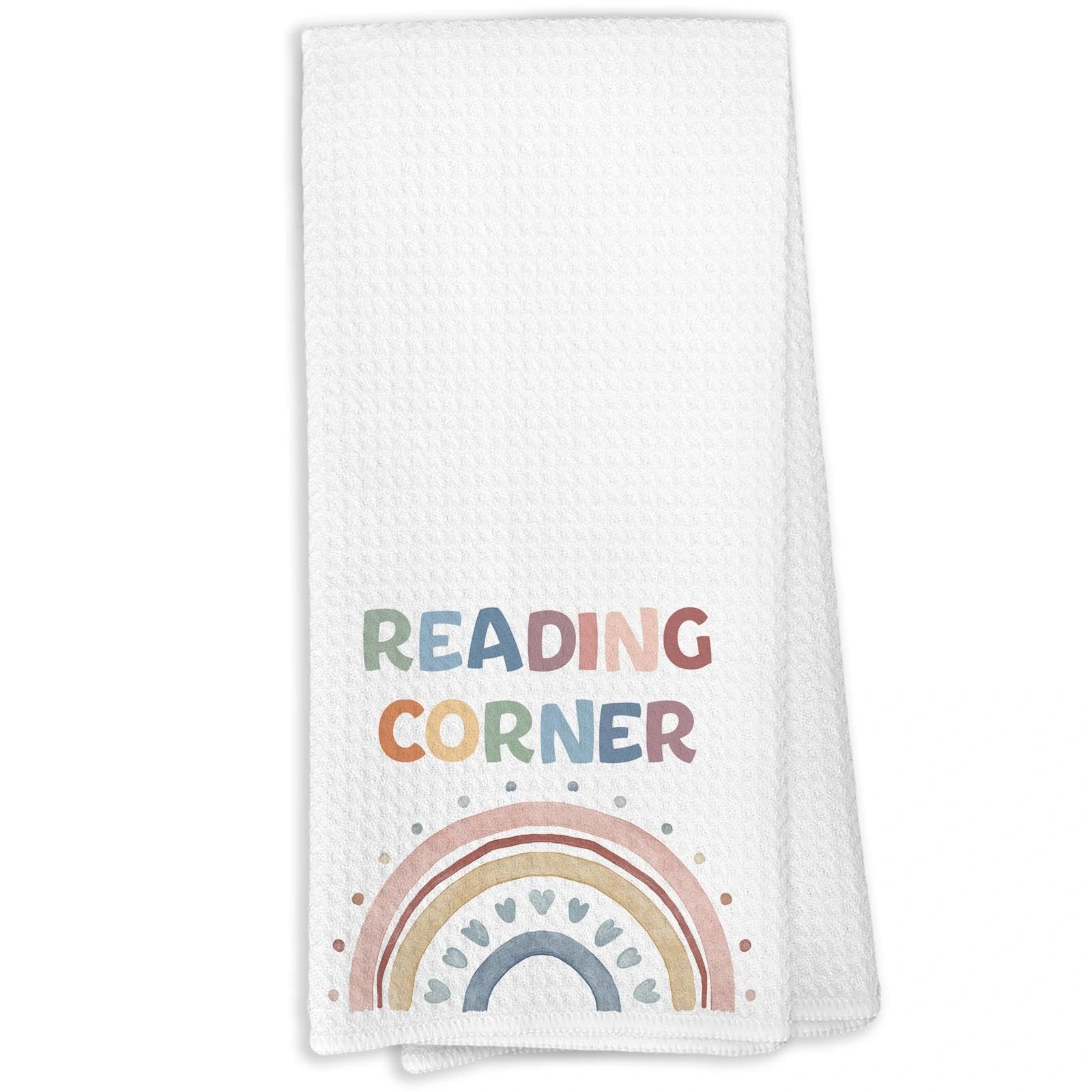 Photo 1 of **pack of 2**KTYHD Boho Reading Corner Kitchen Towels,Classroom Reading Corner Decor for Classroom,Classroom Read Nook Library Dish Towels for Kitchen,Calming Corner Classroom