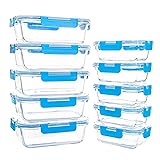 YARYOUNG 10 Pack Glass Food Storage Containers with