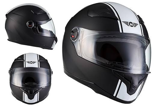 MOTO X86 Racing Matt Black · Urban Helmet Motorrad-Helm Scooter-Helm Roller-Helm Integral-Helm Cruiser Sturz-Helm Sport · ECE zertifiziert · mit Visier · inkl. Stofftragetasche · Weiß · XXL (63-64cm)