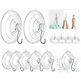 HangerSpace Suction Cup Hooks, 12 Packs Combo Set Clear PVC Suction Cups with Metal Hooks Removable Suction Cups for Kitchen Bathroom Shower Wall Window Glass Door (2 Large, 6 Medium, 4 Small),Variety