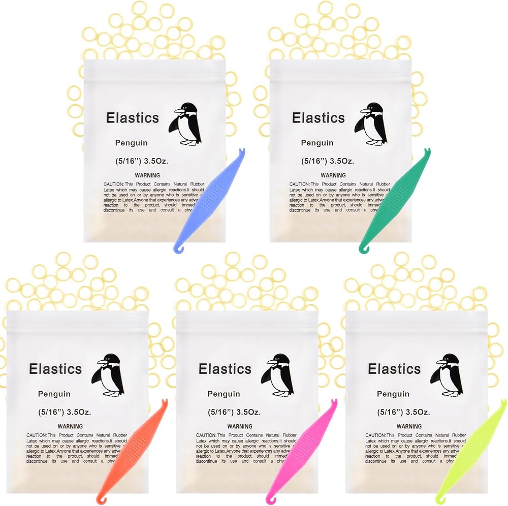 OFFCUP Orthodontic Elastic Bands 500pcs with Placer 5/16" 3.5 oz Medium