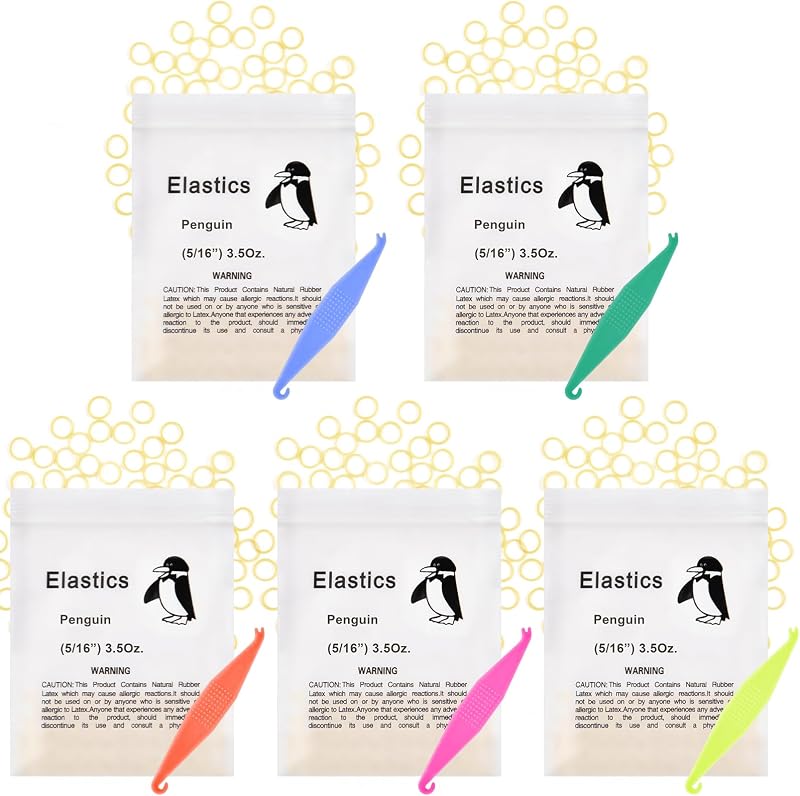 OFFCUP Orthodontic Elastic Bands 500pcs with Placer 5/16" 3.5 oz Medium