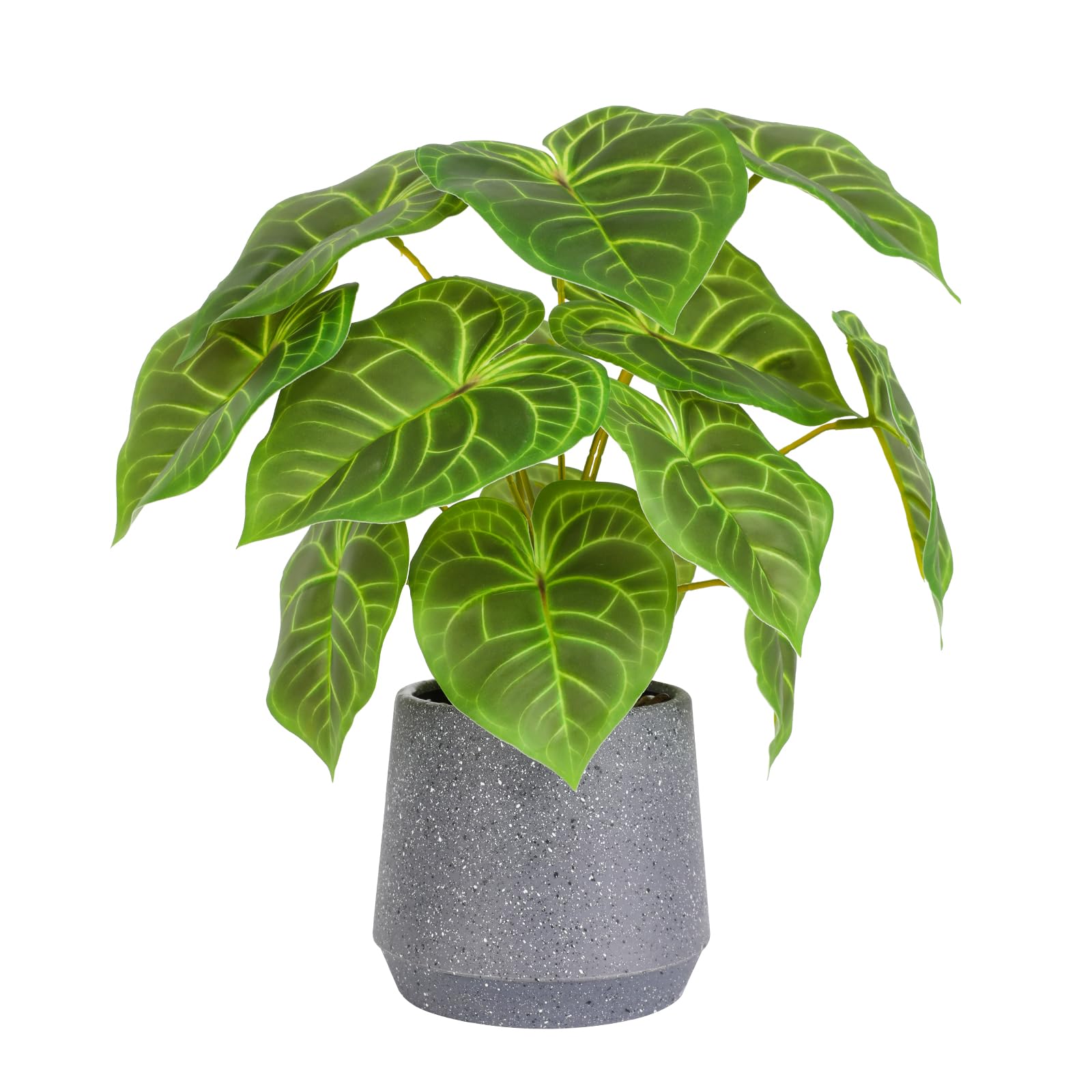 Veryhome Artificial Plants Indoor in Pot Fake Succulents Plants in Potted 32cm Large Fake Green Plant Faux Green Leaf Potted for Home Desk Living Room Decor