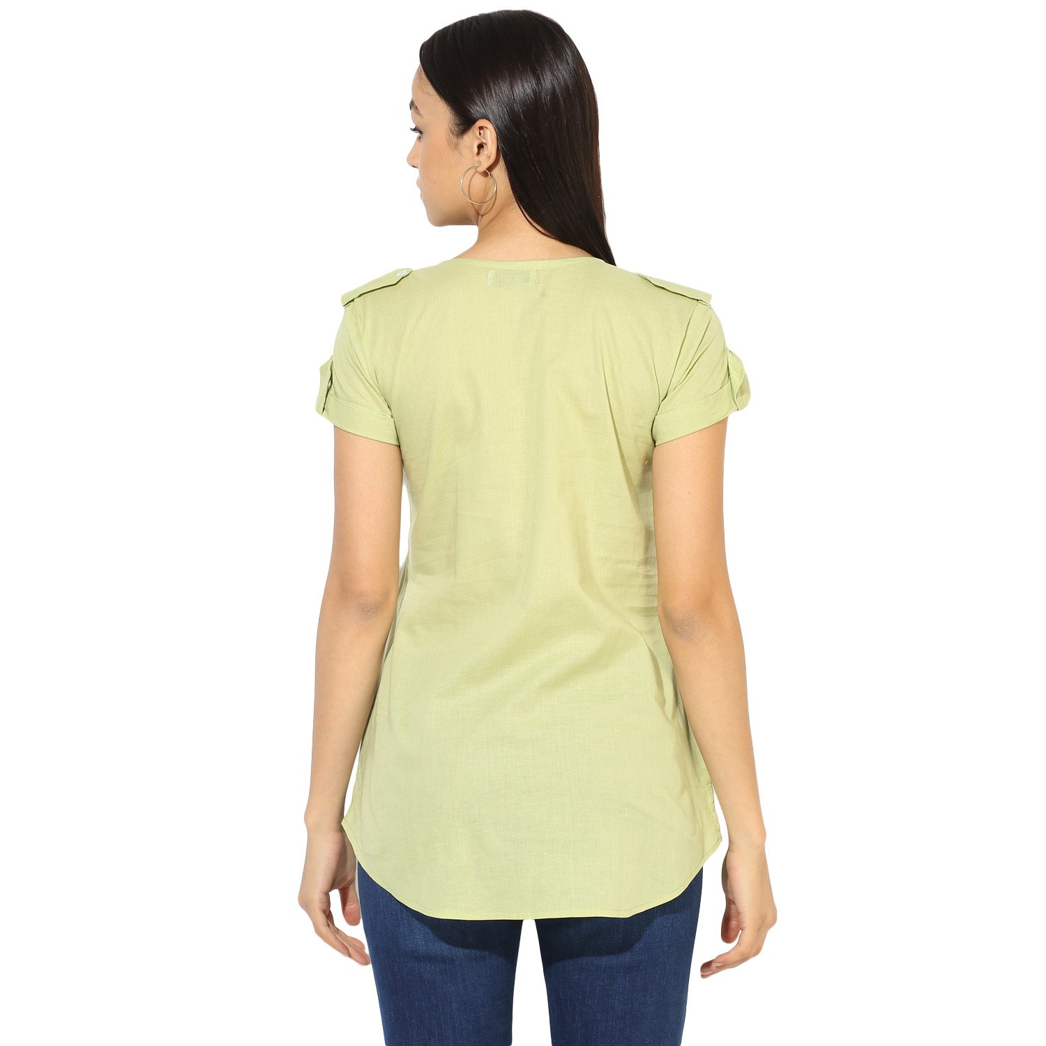 wabii women's green cotton top