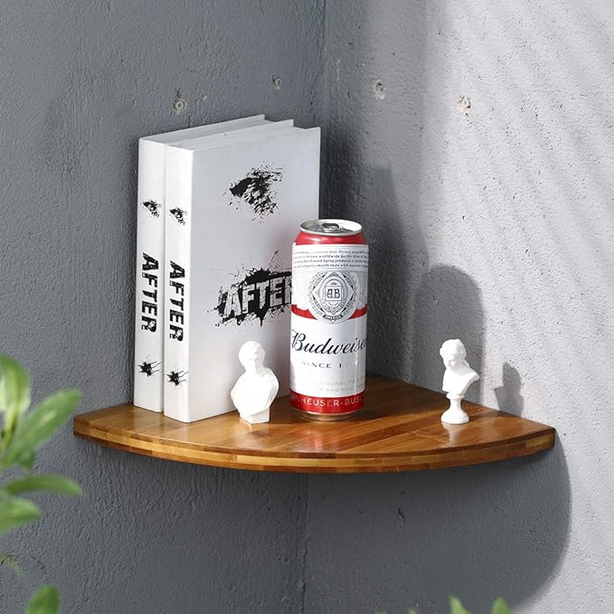 Eckregal / Wandregal, Bambus, rustikales Badezimmerregal, Vintage