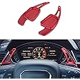 x xotic tech Sporty Red Paddle Shifter Extensions Interior Shift Cover Trim Compatible with Audi A3 A4 A5 Q3 Q5 Q7 Q8 S3 S4 S5 SQ5 SQ7 SQ8 TT TTS
