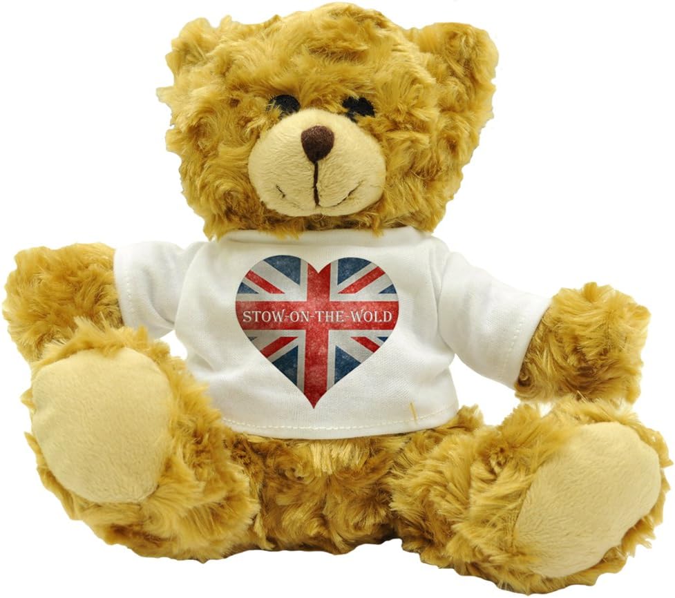 Love Stow-On-The-Wold Union Flag / Union Jack Heart Design Plush Teddy Bear Gift (Approx. 22cm High)