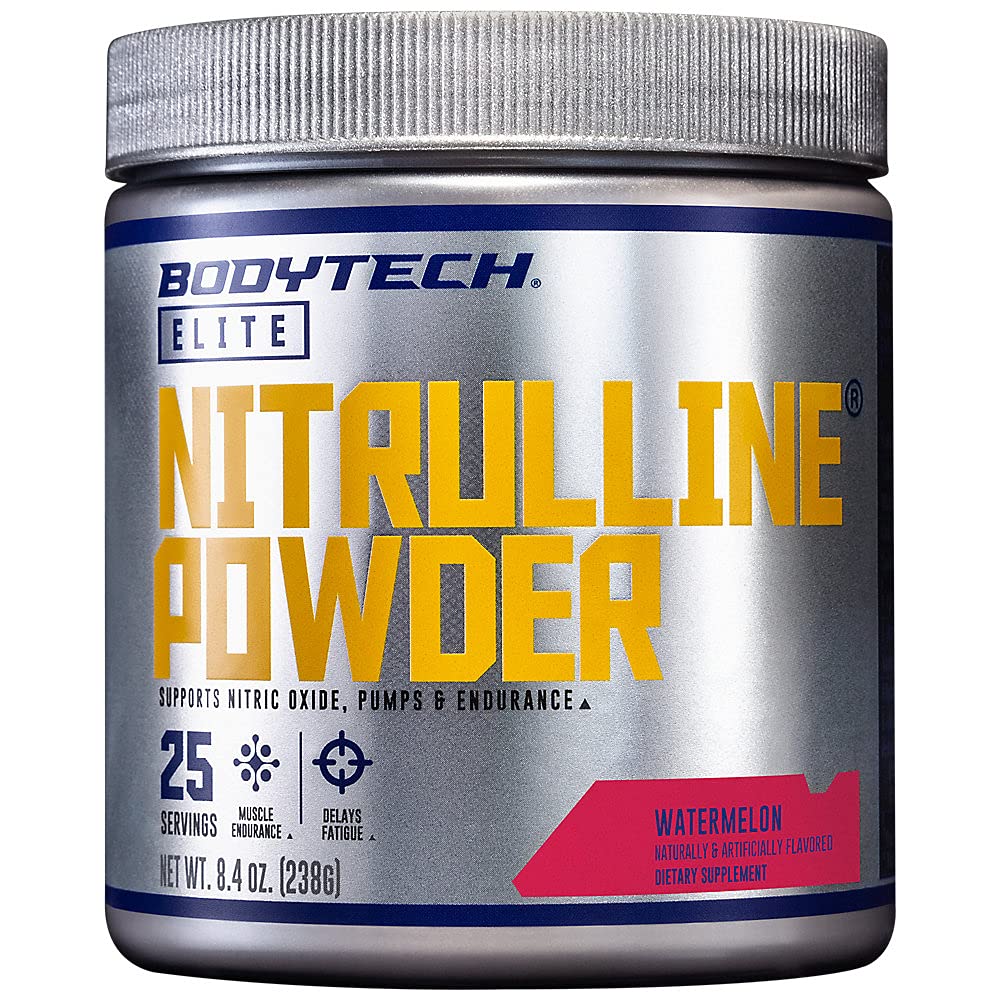 BodyTech Nitrulline Nitric Oxide Potentiator, Pumps Endurance to Help Energize Nourish Working Muscles, Watermelon (8.4 Ounce Powder)