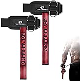 Weight Lifting Straps with D Rings for Gym Cable, Non-Slip Wrist Support, Weightlifting Straps for Bodybuilding, Powerlifting, Strength Training & Deadlifts (2Pcs)