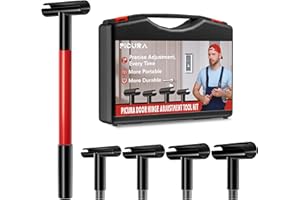 PICURA Door Hinge Adjustment Tool Kit, 4 in 1 Rotary Hinge Gap Adjusting Wrench for Residential Commercial 0.55 in/0.71 in/0.82 in/0.98 in Multi-Size Diameter Heavy Door Hinge Adjuster Alignment Bender Tool