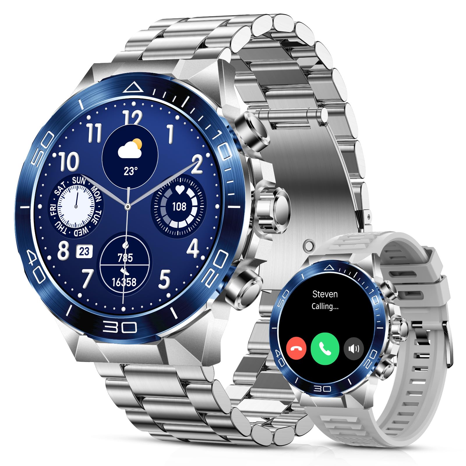 Photo 1 of SOUYIE Smart Watch for Men,1.43''AMOLED Screen with 24 Hours Healthy Monitor, 100+ Sports Modes Fitness Tracker Watch, High-Capacity Battery Pedometer Calorie Smartwatch Compatible Android iOS