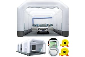 GORILLASPRO Portable Inflatable Paint Booth 33X20X15Ft,Inflatable Spray Booth with 2 Blowers (950W+950W),Upgrade Air Filter System Environment Friendly,More Durable Portable Spray Painting Tent Booth