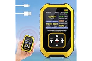 Geiger Counter, Hombasing Radiation Detector, Handheld Portable Geiger Counter Radiation Detector, Rechargeable Geiger Counter with LCD Display and Beta Gamma X-ray, Can Switch 5 Dose Units.