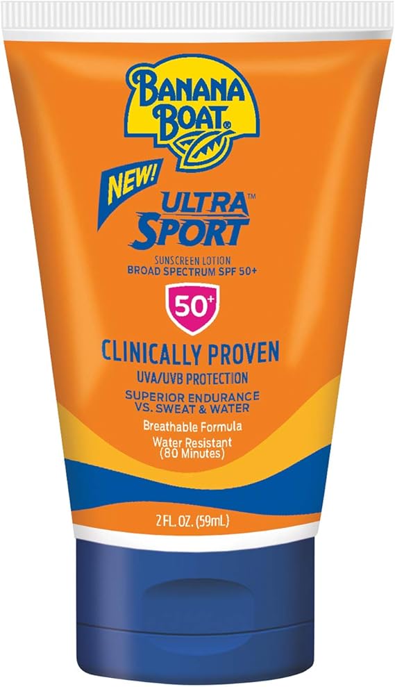 Banana Boat Sport Performance Lotion Travel Size, SPF 50, 2 Ounce (Pack