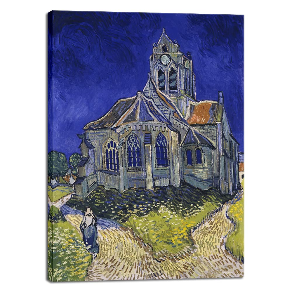 Wieco Art Church at Auvers Giclee Canvas Prints Wall Art by Vincent Van Gogh Modern Classic Abstract Artwork Landscape Pictures for Wall Decor Home Office Decorations