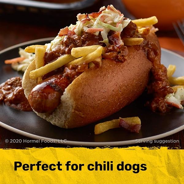 HORMEL CONEY ISLAND CHILI, NO BEAN WITH MUSTARD AND ONIONS, PERFECT FOR CHILI DOGS, 15 OUNCE