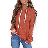 PGANDS Women's Long Sleeve Drawstring Hoodies Sweatshirt Casual Loose Lightweight Pullover Tops with Pocket
