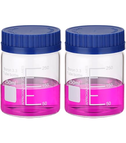 Stonylab Bouteille De Stockage Graduée Verre 500 Ml Fond Rond Bouchon GL80 Large Ouverture