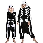 DarkCom Kids Animal Onesie,Women and Mens Cosplay Skeleton Onesie Halloween Costume Christmas Pajamas Sleepwear